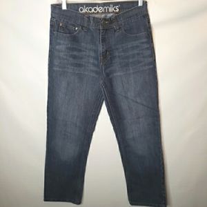 Akademiks Jeans Dark Blast Stone Washed Blue Denim Boy's Size 14